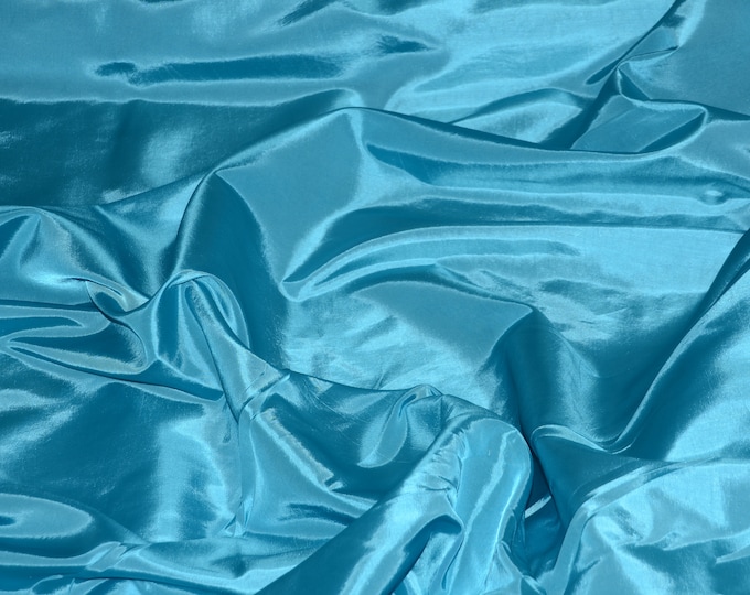 Aqua solid polyester Taffeta fabric by the yard 60” wide