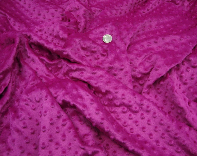 Dark Fuchsia  Dimple Dot Fur fabric per yard