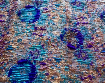 Violet / Blue sansa crinkle Brocade jacquard light weight fabric by the yard