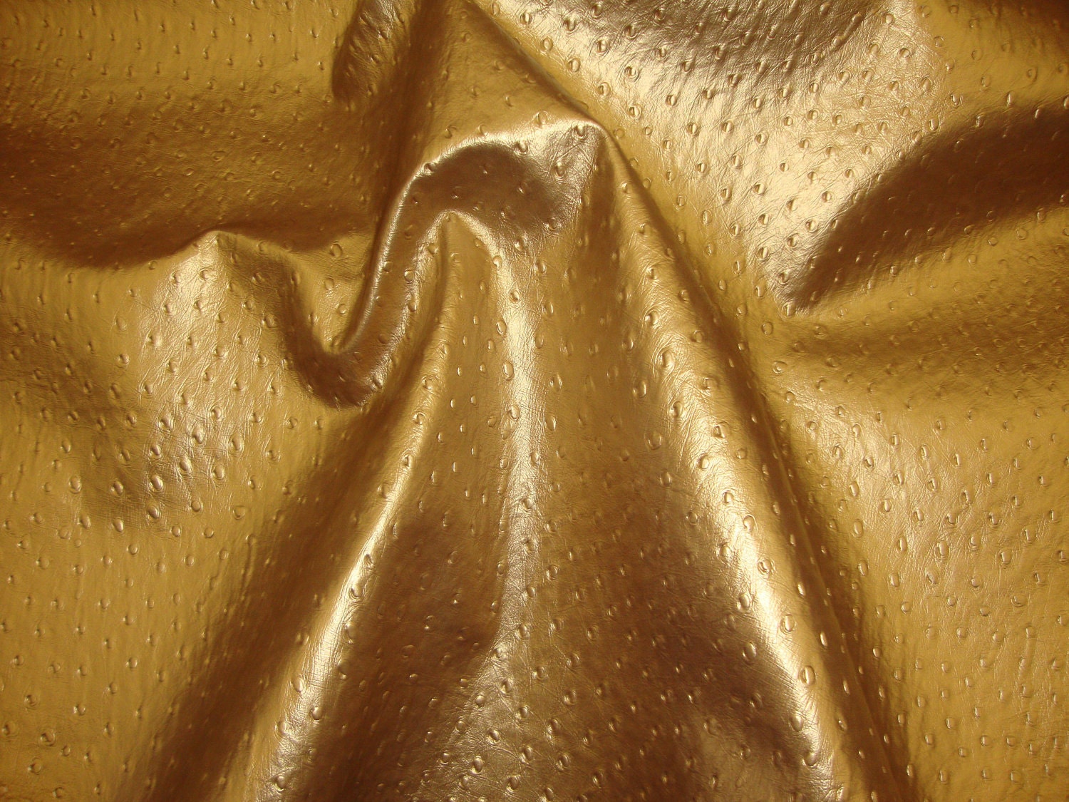 Yellow Gold Ostrich Leather Texture Vinyl Upholstery Fabric K8345