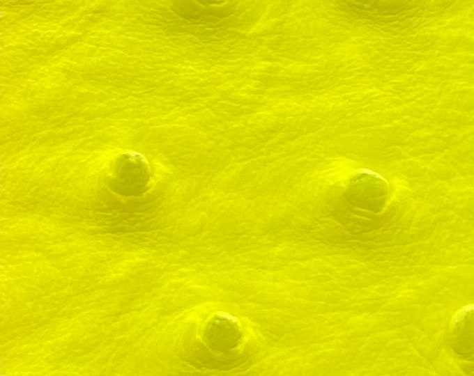 Neon yellow ostrich faux vinyl Marine grade UV resistance waterproof Fabric