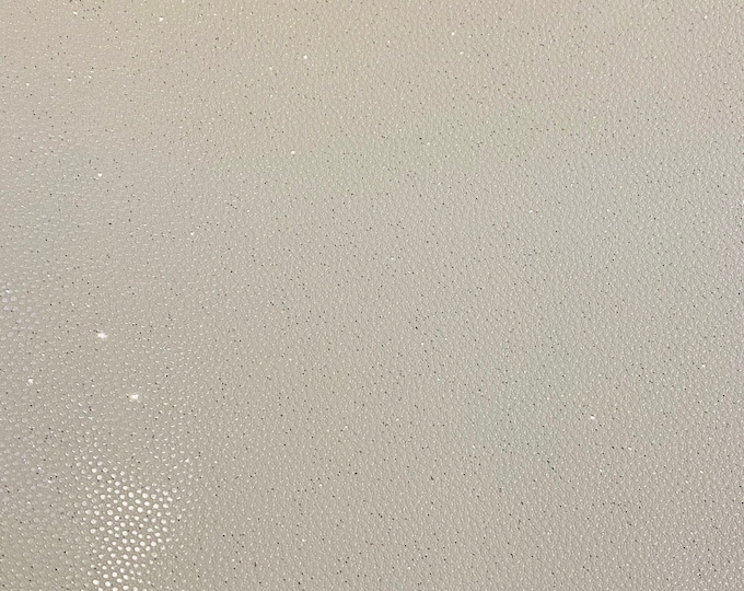 Vinyl Leather embossed white sparkle upholstery fabric sold per yard 54" Wide