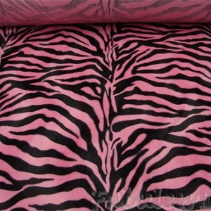 58"  Wide  Zebra Velboa faux fur upholstery  Pink fabric per yard