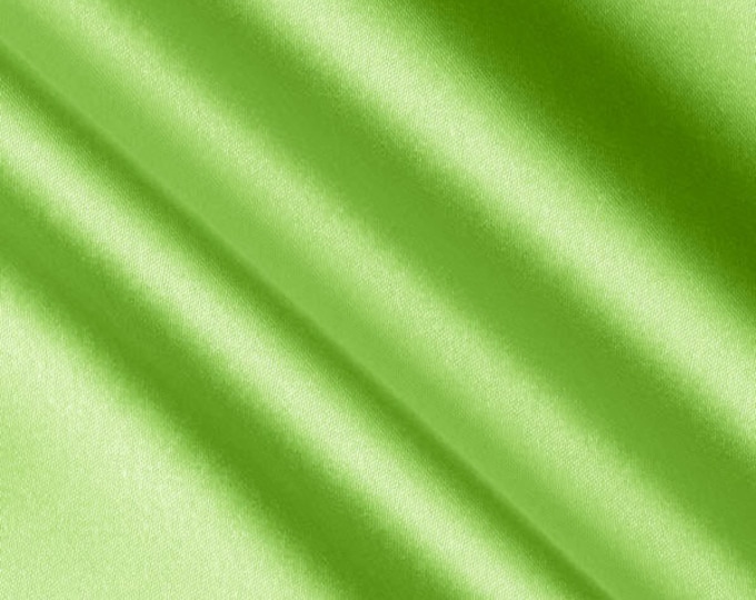 Lime green Satin Crepe Fabric 60" Wide Sold By the yard