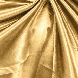 Gold Heavy Shiny Bridal Satin Fabric for Wedding Dress, 60&quot;  wide