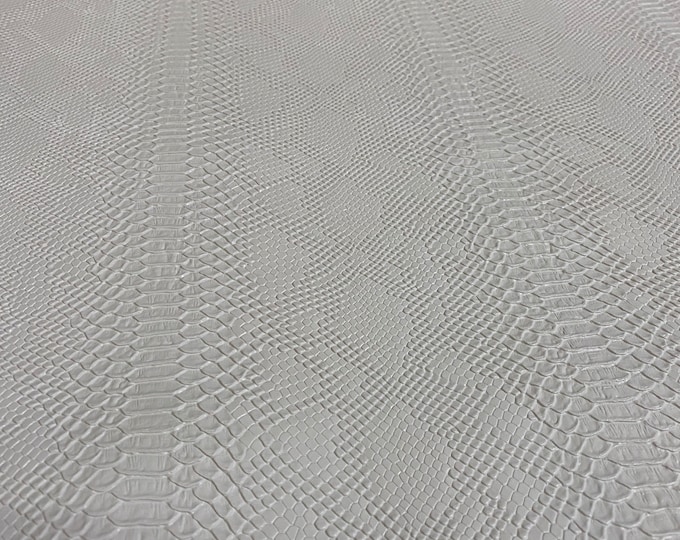White viper upholstery vinyl leather Snake Embossed fabric sold by the yard 54" Wide