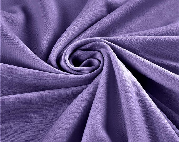 Lavender Stretch Crepe Scuba Techno Knit Polyester Spandex Fabric for Bows, Top Knots, Head Wraps, Clothes, Costumes, Crafts