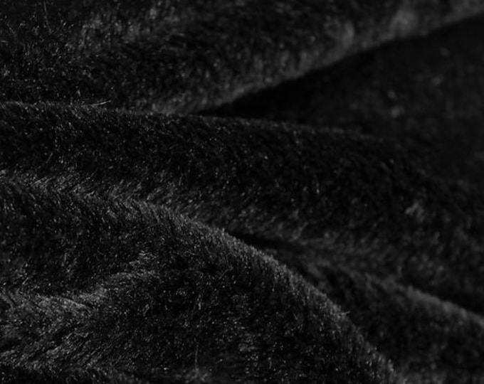 Black Bear Short Hair Faux Fur Fabric – Soft Plush Fabric for Sewing, Costumes, Crafts & Upholstery