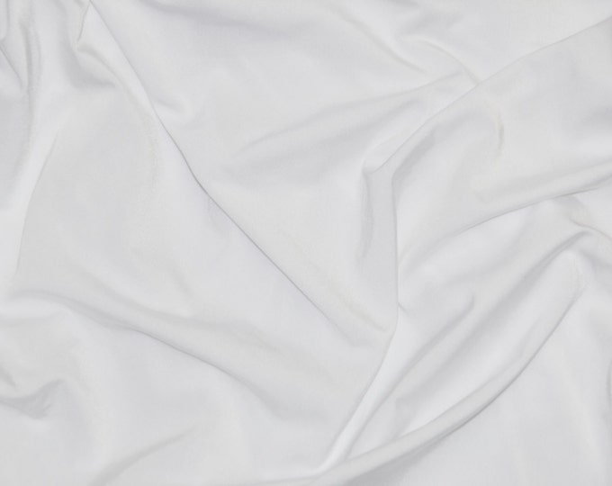 White Shiny Spandex  Nylon tricot fabric per yard 60" wide swim dance