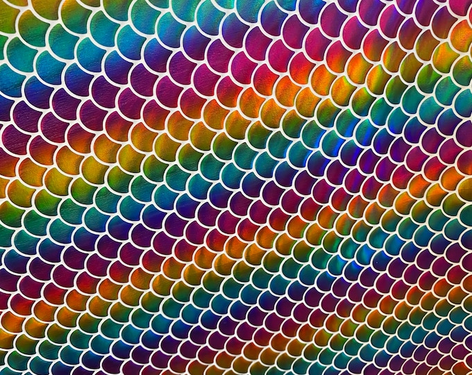 Multi color Mermaid Spandex foil scales Fabric by the yard