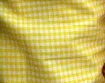Yellow Gingham Checkered 1/8” inch Fabric poly cotton 60” wide- none stretch sold By The Yard