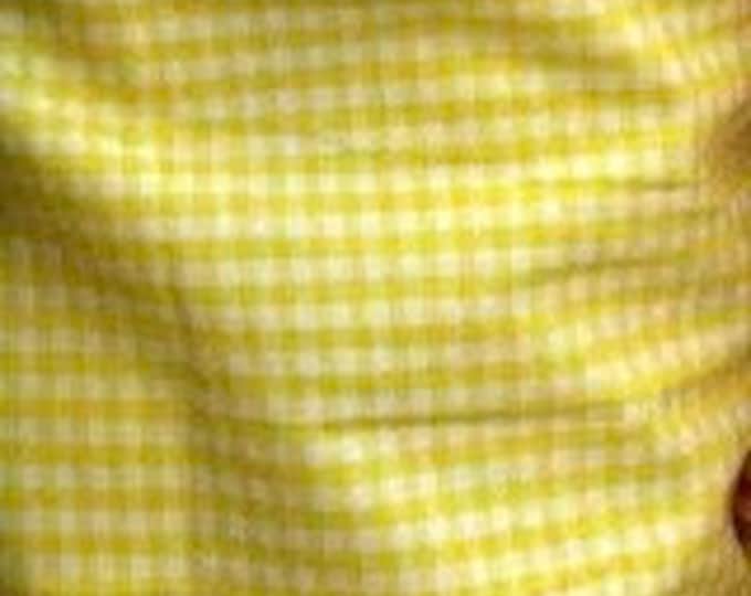 Yellow Gingham Checkered 1/8” inch Fabric poly cotton 60” wide- none stretch sold By The Yard