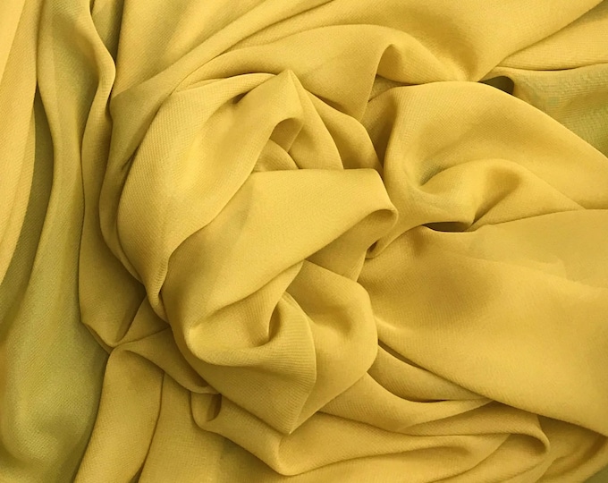 Mustard Chiffon soft Sheer  60" Wide Fabric By The yard HOME DECOR