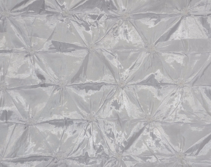 Taffeta pinwheel button rosette white 3D button embroidery apparel decor bty