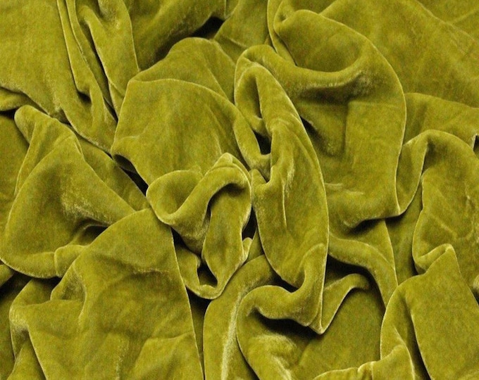 Pistachio Silk rayon velvet solid fabric 45” clothing drapery dresses yard