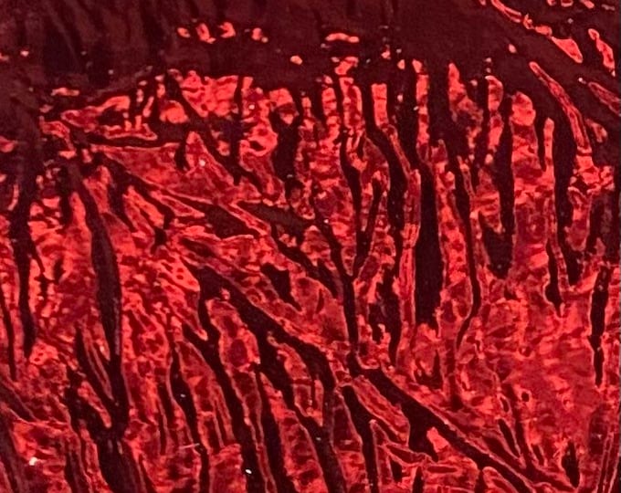 Red Cracked metallic reflective Distressed vinyl upholstery craft fabric per yard 54" Wide