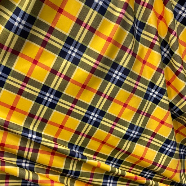 plaid Yellow poly Spandex dance swimsuits 4 way stretch 58" wide  Sportswear Athletic yoga pants