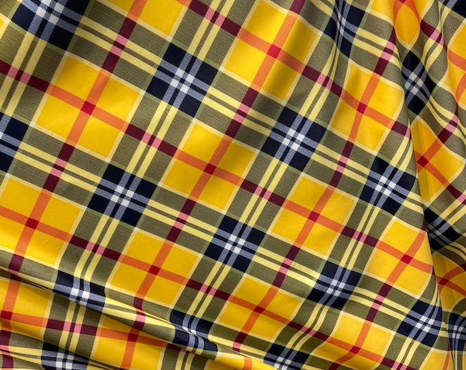 plaid Yellow poly Spandex dance swimsuits 4 way stretch 58" wide  Sportswear Athletic yoga pants