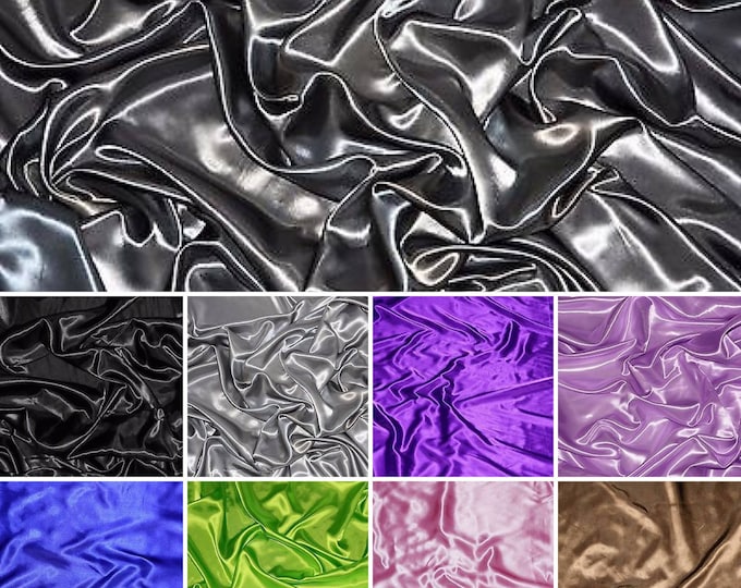 Charmeuse Stretch Satin Spandex apparel curtains backdrops wedding 65 yard roll Free us shipping