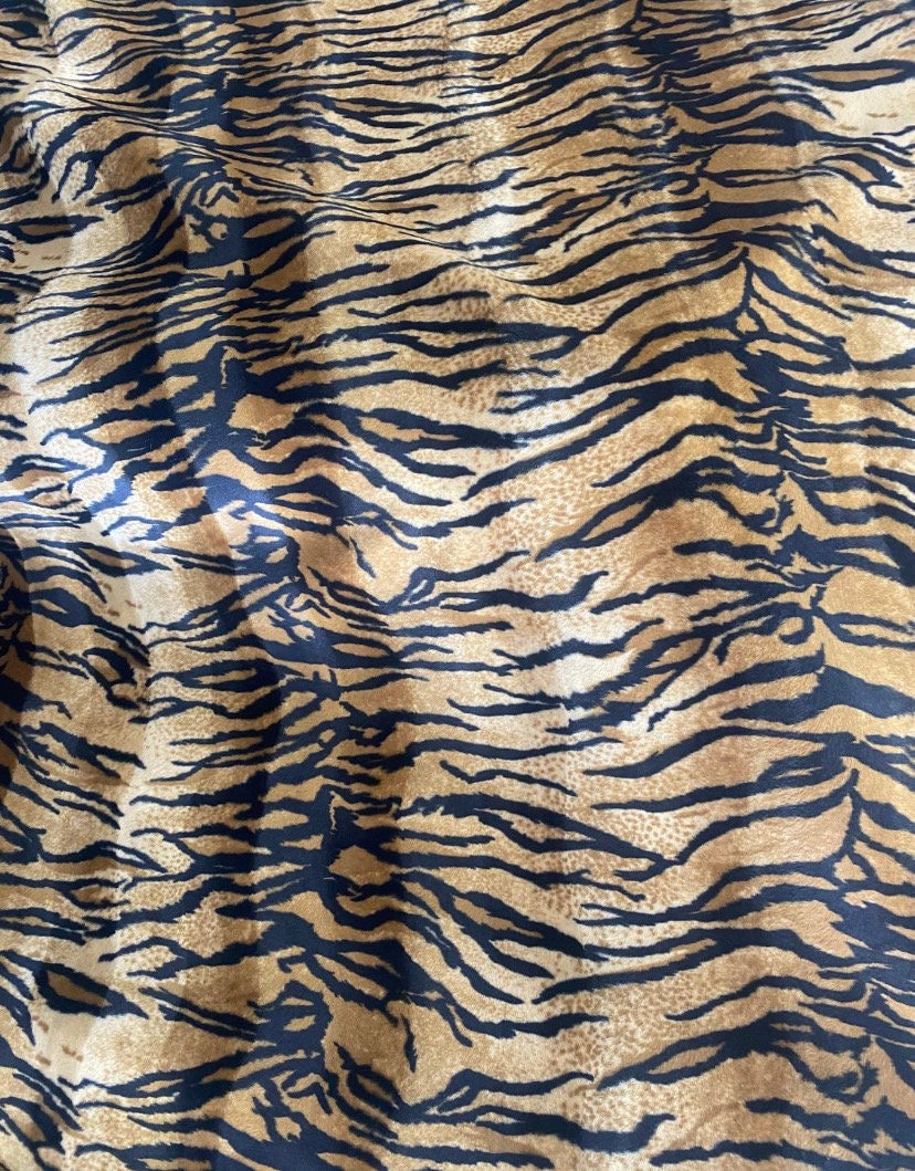 Brown Siberian Tiger velboa Fabric per yard 60” wide