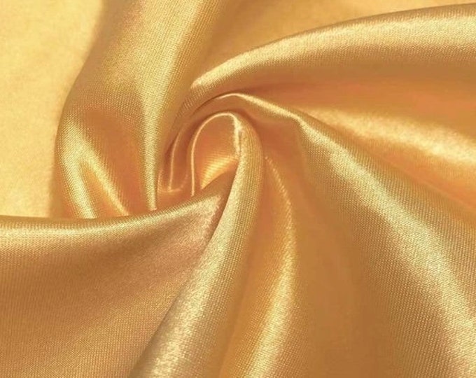Gold bridal shiny satin polyester fabric  60" wide