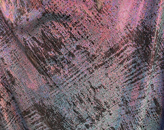 Stretch spandex Matrix Iridescent multi pattern 4 way ,SOLD BY YARD 60 inches wide