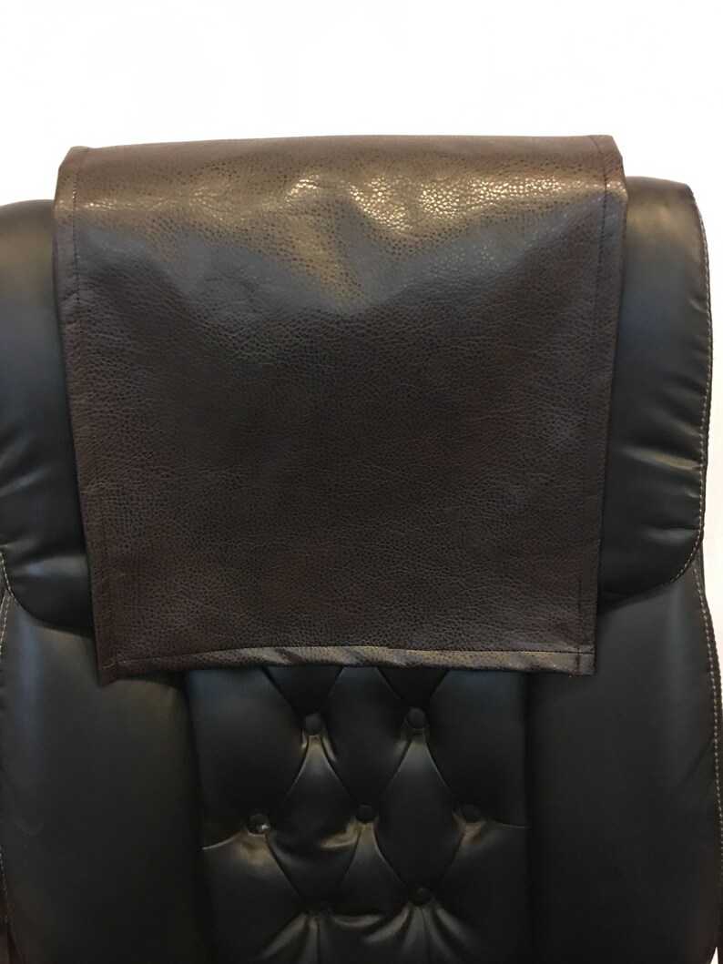 Recliner Head Cover Dark brown Faux leather Ford vinyl Sofa Loveseat Chaise Theater Seat Furniture Protector Chair Caps Headrest Pad