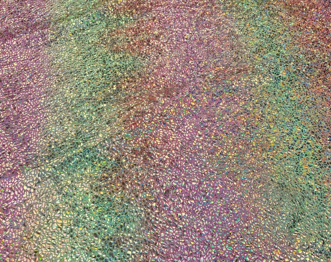 Pink yellow shattered glass 4-Way Stretch Spandex Fabric by the yard 60 " Wide