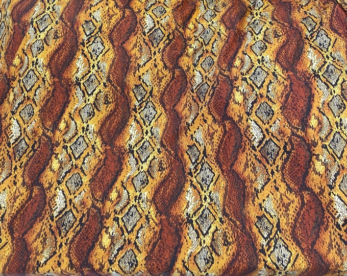 Spandex Orange brown python Snake Stretch Fabric 4 way stretch 58" wide