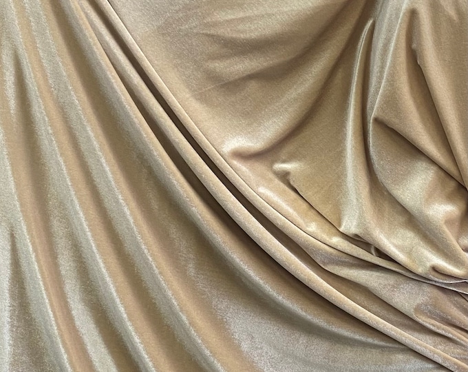 Stretch Velvet Beige 2-Way fabric by the yard 60" Wide
