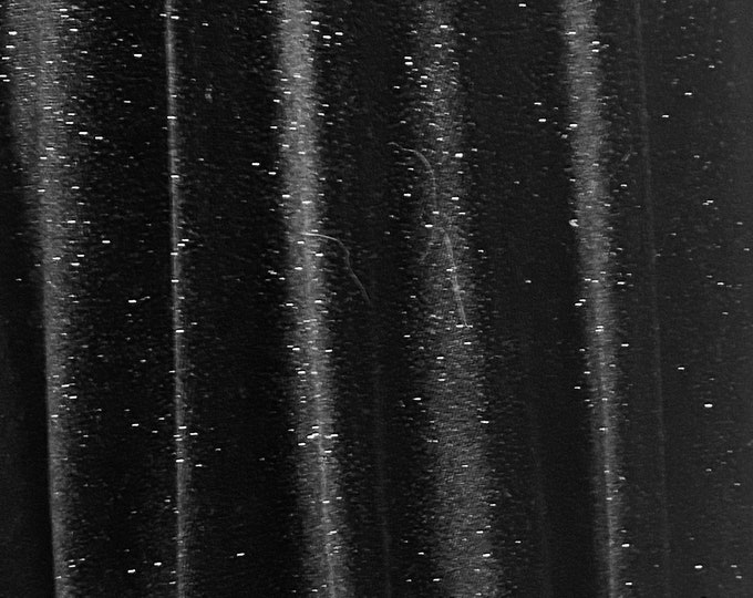 Glitter Black Stretch Velvet Fabric By The Yard | 58’’ wide