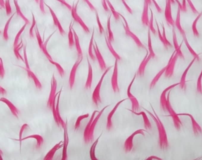 White on Pink 2 Tone spike Faux Fur Upholstery Fabric by the yard