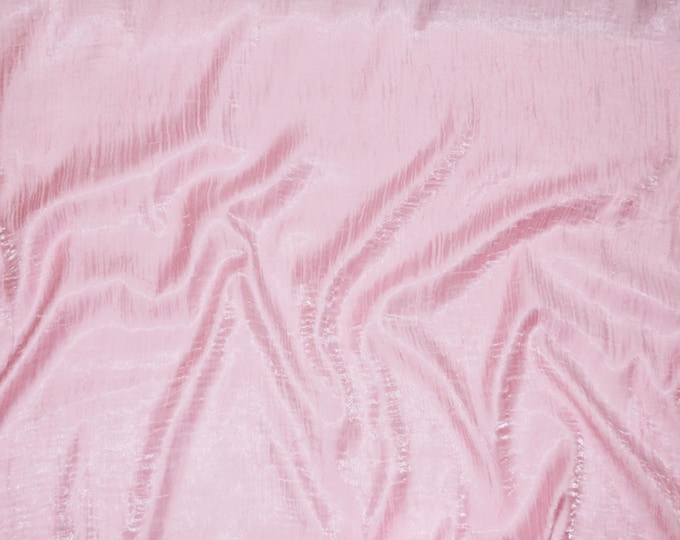 Satin Iridescent Shimmer Crushed Dress wedding table Fabric PINK / 54" Wide / Sold By the yard