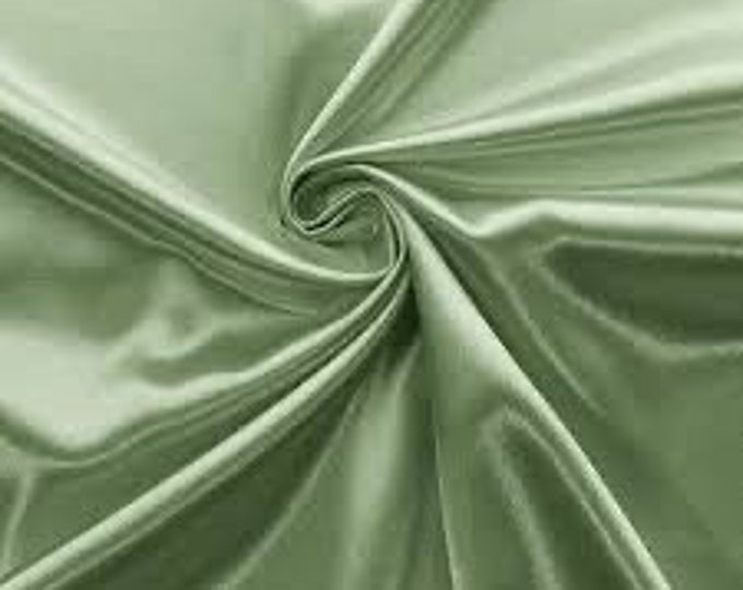 Sage Satin Crepe back Fabric 60" Wide Sold By the yard