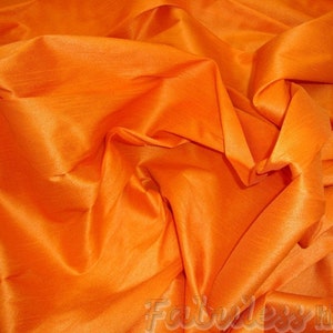 Apricot Shantung Dupioni Faux Silk two tone fabric BY THE YARD 54&quot; wide