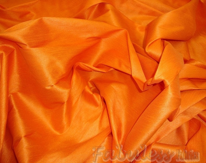 Apricot Shantung Dupioni Faux Silk two tone fabric BY THE YARD 54" wide