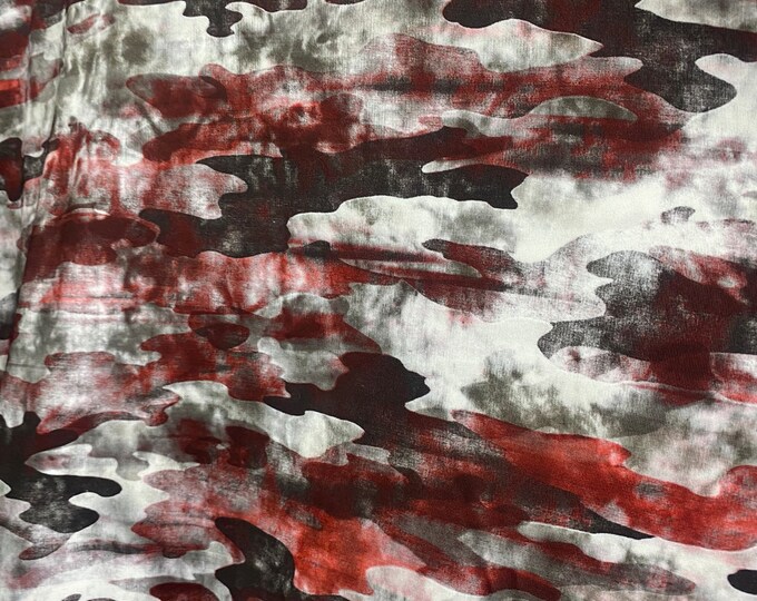 Red faded Camouflage stretch spandex fabric 60 inches wide