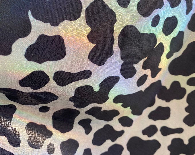 Hologram Cow black white 4 way stretch fabric 60 inches wide