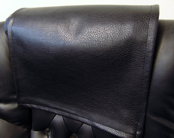 Black Faux leather Ford vinyl Sofa Loveseat Chaise Theater Seat, RV Cover, Chair Caps Headrest Pad, Recliner Head Cover, Furniture Protector