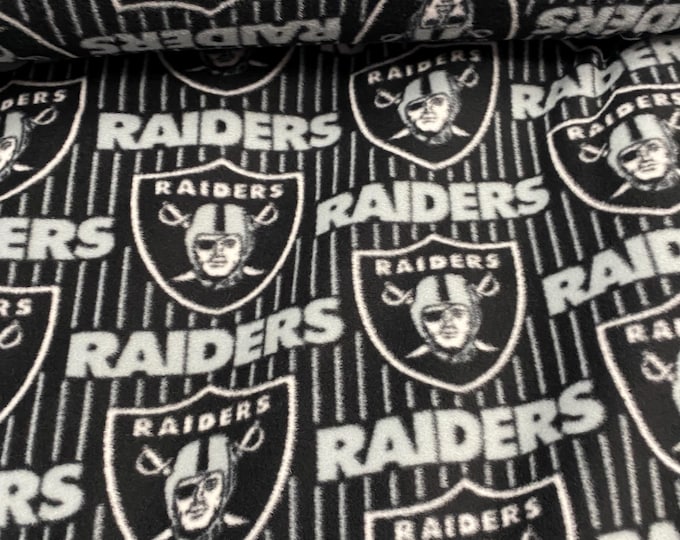 Oakland stripped Raiders NFL Football sports warm cozy soft Fleece fabric