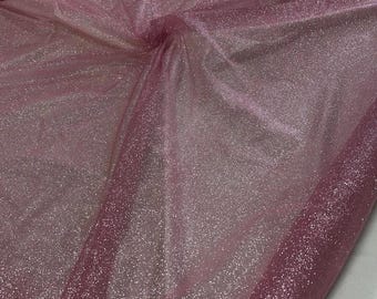 Pink Glitter Mesh Tulle Fabric 60” Wide – Sparkle Sheer Tulle by the Yard for Dresses, Costumes, Decor & Crafts