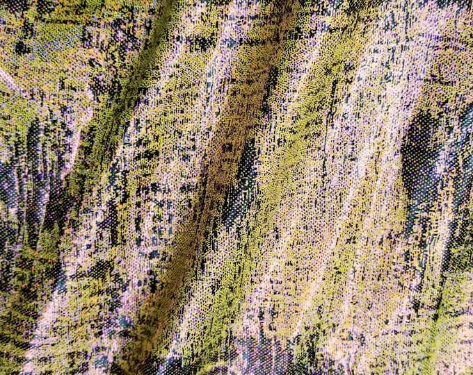 Yellow Matrix Iridescent multi pattern 4 way stretch spandex fabric,SOLD BY YARD 60 inches wide