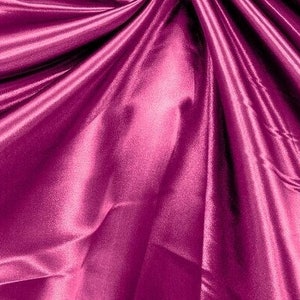 Fuchsia Heavy Shiny Bridal Satin Fabric for Wedding Dress, 60&quot;  wide
