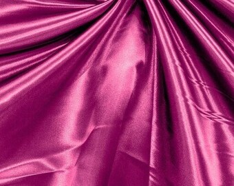 Fuchsia Heavy Shiny Bridal Satin Fabric for Wedding Dress, 60"  wide