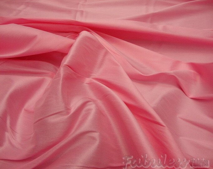 Bubble Gum Shantung Dupioni Faux Silk two tone fabric BY THE YARD 54" wide