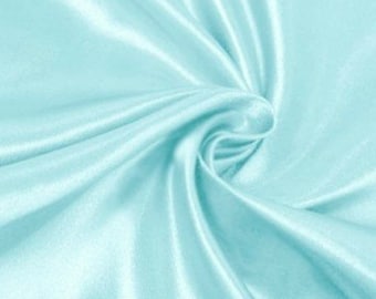 Tela de satén nupcial pesada de color aguamarina claro cortada a medida de 58" de ancho
