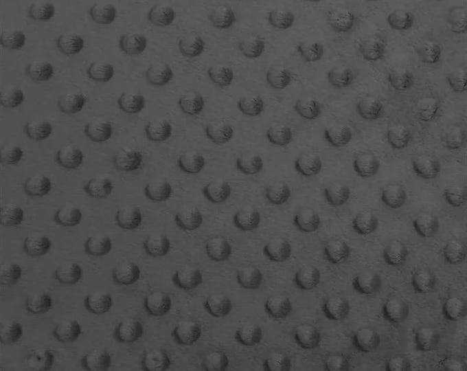 Charcoal Gray Minky dimple dot  fabric BY THE YARD 60 " Wide