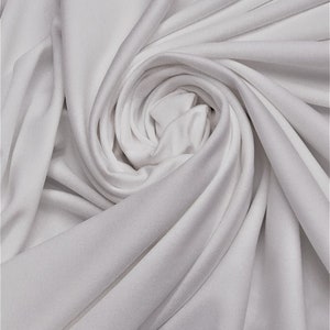 White Premium Double Knit Scuba Fabric – Smooth, Stretchy, 60” Wide – Perfect for Dresses, Costumes & Apparel