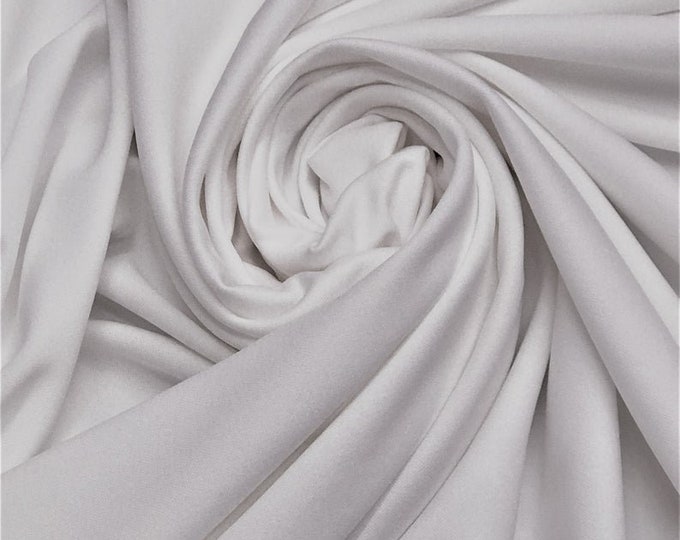 White Premium Double Knit Scuba Fabric – Smooth, Stretchy, 60” Wide – Perfect for Dresses, Costumes & Apparel