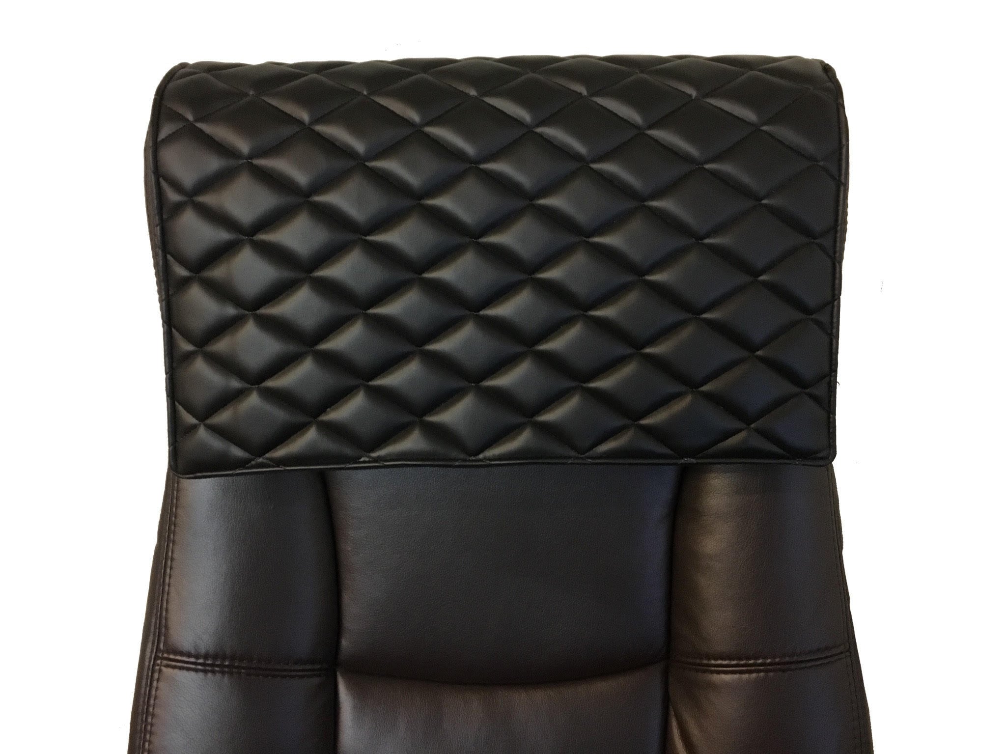 Black Smooth PVC Quilted Vinyl Sofa Loveseat Chaise Theater